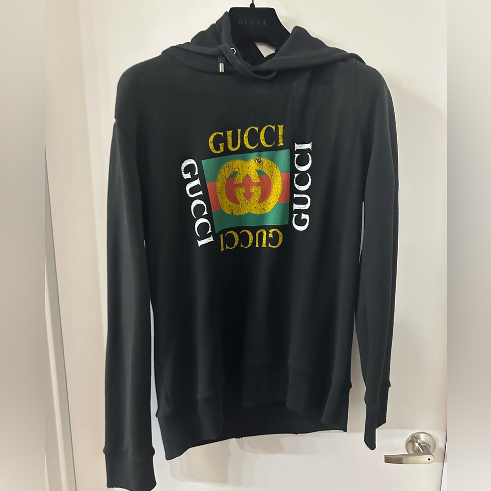 Gucci Black Cotton Sweatshirts with hood Size M NWOT